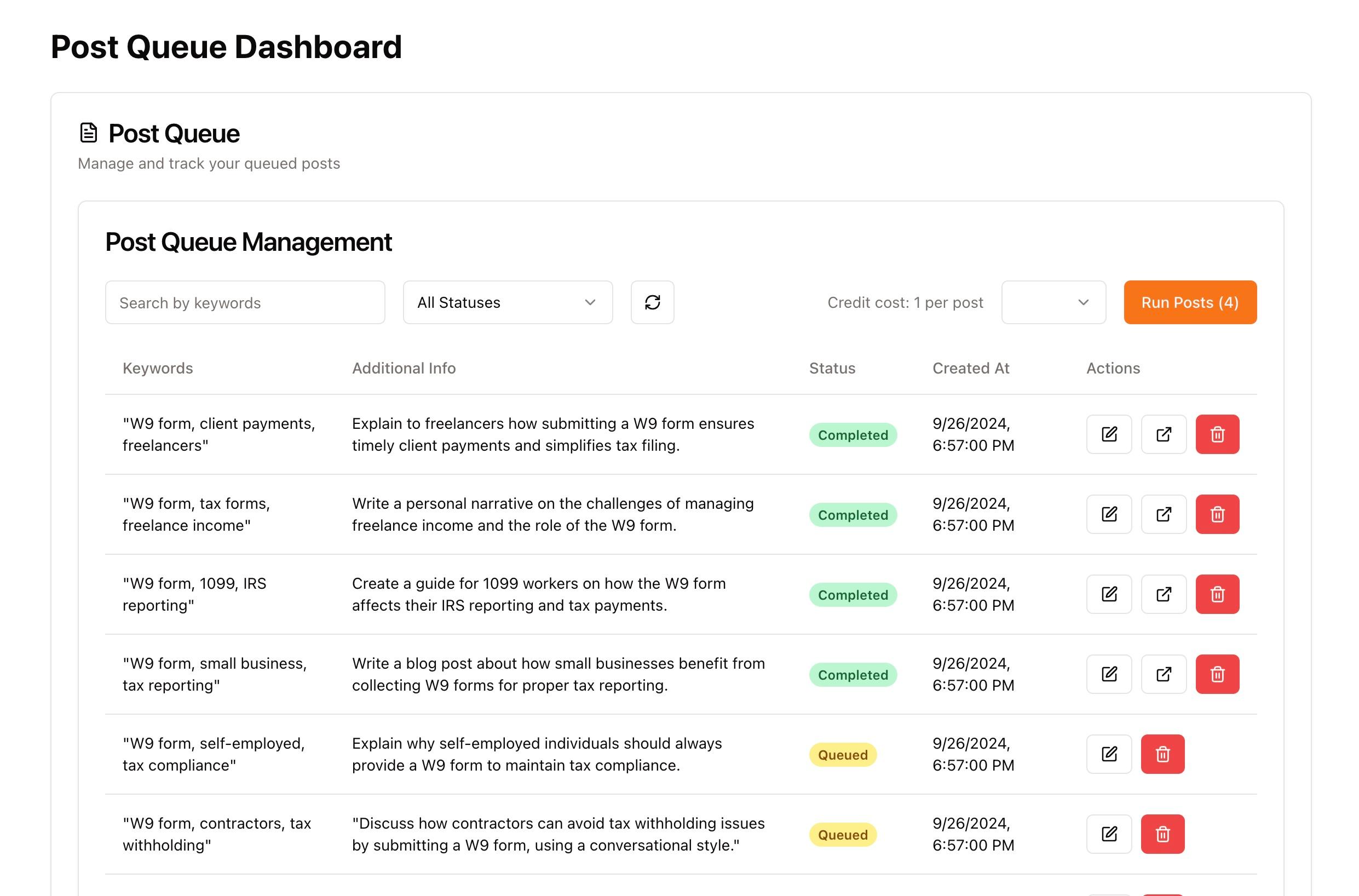 Content Sage Dashboard